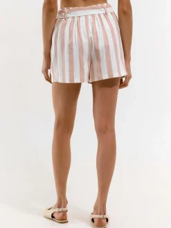 GATE Szorty w prążki z paskiem| Spodnie·Spodenki ☀️