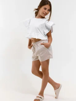 GATE Szorty z domieszką lnu|Dzieci Dziewczynki·Spodnie I Legginsy|Dziewczynki·Szorty ☀️