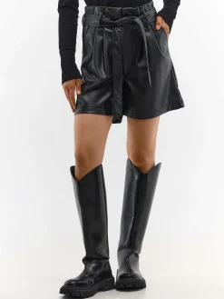 GATE Szorty z imitacji skóry| Spodnie·Spodenki ☀️