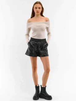 GATE Szorty z imitacji skóry| Spodnie·Spodenki ☀️