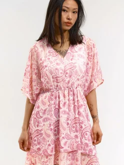 GATE Szyfonowa wzorzysta sukienka| Kategorie·Sukienki