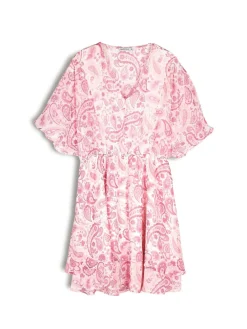 GATE Szyfonowa wzorzysta sukienka| Kategorie·Sukienki