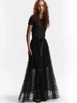 GATE Tiulowa spódnica maxi w kropki| Kategorie·Spódnice ☀️