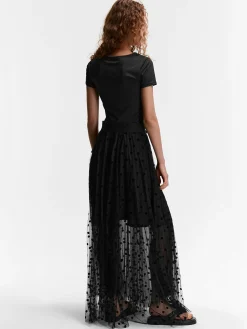 GATE Tiulowa spódnica maxi w kropki| Kategorie·Spódnice ☀️