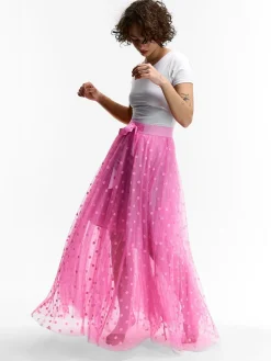 GATE Tiulowa spódnica maxi w kropki| Kategorie·Spódnice ☀️