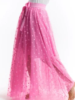 GATE Tiulowa spódnica maxi w kropki| Kategorie·Spódnice ☀️