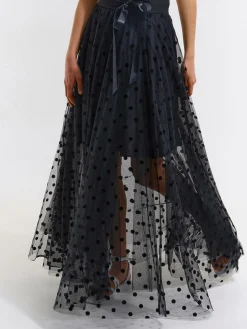 GATE Tiulowa spódnica maxi w kropki| Kategorie·Spódnice ☀️