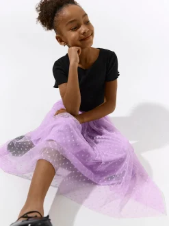 GATE Tiulowa spódnica w kropki|Dzieci Dziewczynki·Spódnice ☀️