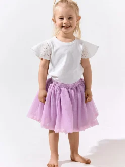 GATE Tiulowa spódnica z pomponami|Dzieci Dziewczynki·Spódnice ☀️