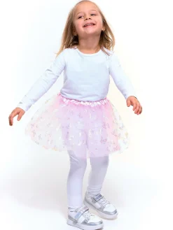 GATE Tiulowa spódnica ze srebrnym nadrukiem|Dzieci Dziewczynki·Spódnice ☀️