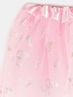 GATE Tiulowa spódnica ze srebrnym nadrukiem|Dzieci Dziewczynki·Spódnice ☀️