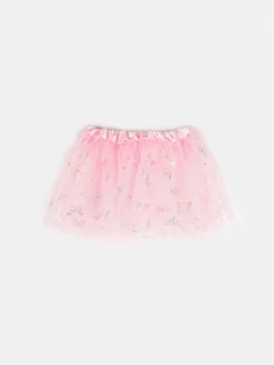 GATE Tiulowa spódnica ze srebrnym nadrukiem|Dzieci Dziewczynki·Spódnice ☀️