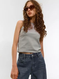 GATE Top bez rękawów z kontrastową lamówką| Koszulki I Topy·Podkoszulki ☀️