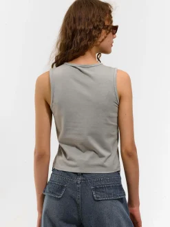 GATE Top bez rękawów z kontrastową lamówką| Koszulki I Topy·Podkoszulki ☀️