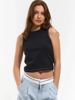 GATE Top bez rękawów z kontrastową lamówką| Koszulki I Topy·Podkoszulki ☀️