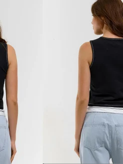 GATE Top bez rękawów z kontrastową lamówką| Koszulki I Topy·Podkoszulki ☀️