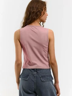 GATE Top bez rękawów z kontrastową lamówką| Koszulki I Topy·Podkoszulki ☀️