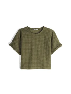 GATE Top damski z tkaniny strukturalnej| Koszulki I Topy·Topy|Koszulki I Topy·Crop Top ☀️