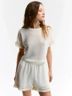 GATE Top damski z tkaniny strukturalnej| Koszulki I Topy·Topy|Koszulki I Topy·Crop Top ☀️