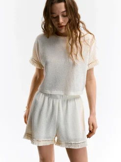 GATE Top damski z tkaniny strukturalnej| Koszulki I Topy·Topy|Koszulki I Topy·Crop Top ☀️