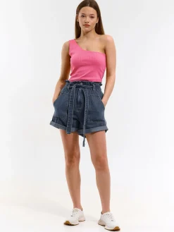 GATE Top na jedno ramię z wypełnieniem| Koszulki I Topy·Topy