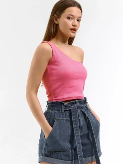 GATE Top na jedno ramię z wypełnieniem| Koszulki I Topy·Topy