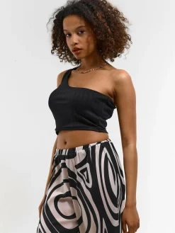 GATE Top na jedno ramię z wypełnieniem| Koszulki I Topy·Topy