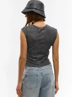 GATE Top z żebrowanej dzianiny| Koszulki I Topy·Topy|Koszulki I Topy·Crop Top ☀️