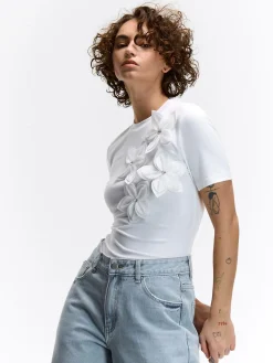 GATE Top z kwiatową aplikacją| Koszulki I Topy·Topy