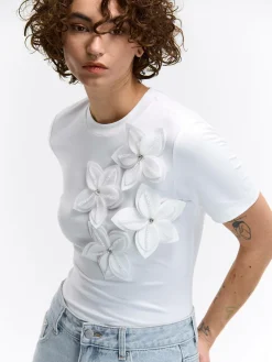 GATE Top z kwiatową aplikacją| Koszulki I Topy·Topy