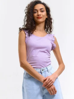 GATE Top z marszczonymi rękawami| Koszulki I Topy·Topy|Koszulki I Topy·Koszulki