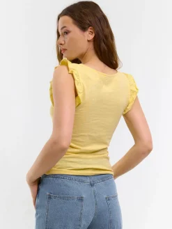 GATE Top z marszczonymi rękawami| Koszulki I Topy·Topy|Koszulki I Topy·Koszulki