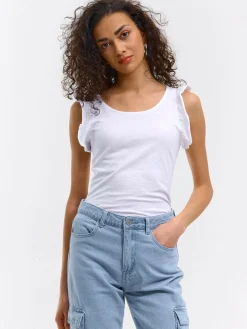 GATE Top z marszczonymi rękawami| Koszulki I Topy·Topy|Koszulki I Topy·Koszulki