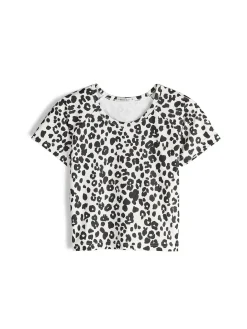 GATE Top z metalicznym nadrukiem zwierzęcym| Koszulki I Topy·Topy|Koszulki I Topy·Crop Top ☀️