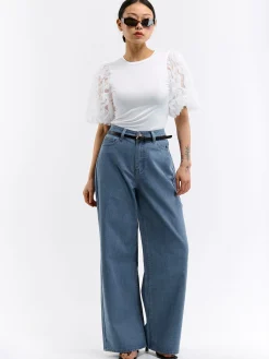 GATE Top z ozdobnymi rękawami| Koszulki I Topy·Topy