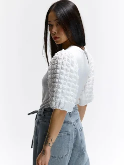 GATE Top z ozdobnymi rękawami| Koszulki I Topy·Topy