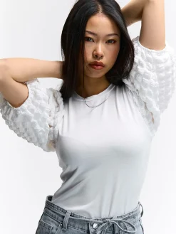 GATE Top z ozdobnymi rękawami| Koszulki I Topy·Topy