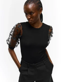 GATE Top z ozdobnymi rękawami| Koszulki I Topy·Topy