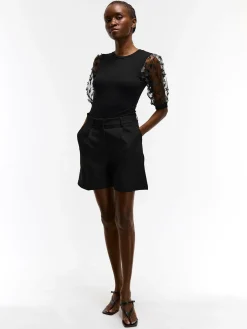 GATE Top z ozdobnymi rękawami| Koszulki I Topy·Topy