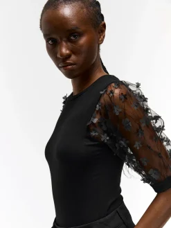 GATE Top z ozdobnymi rękawami| Koszulki I Topy·Topy