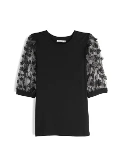 GATE Top z ozdobnymi rękawami| Koszulki I Topy·Topy