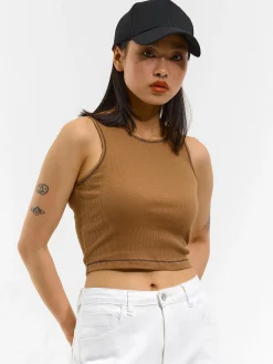 GATE Top ze ściągaczem z kontrastową nicią| Koszulki I Topy·Podkoszulki ☀️