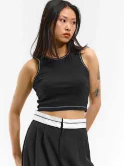 GATE Top ze ściągaczem z kontrastową nicią| Koszulki I Topy·Podkoszulki ☀️