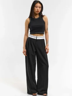 GATE Top ze ściągaczem z kontrastową nicią| Koszulki I Topy·Podkoszulki ☀️