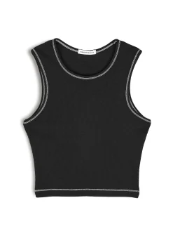 GATE Top ze ściągaczem z kontrastową nicią| Koszulki I Topy·Podkoszulki ☀️