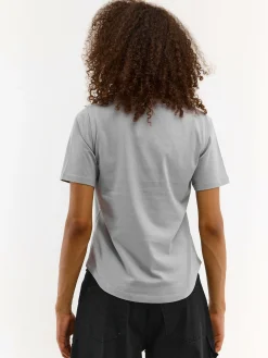 GATE T-shirt basic z bawełny z okrągłym dołem| Koszulki I Topy·Koszulki