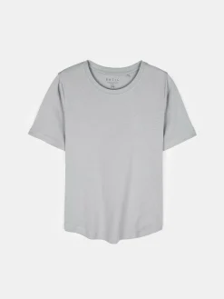 GATE T-shirt basic z bawełny z okrągłym dołem| Koszulki I Topy·Koszulki