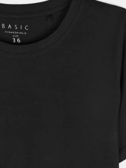 GATE T-shirt basic z bawełny z okrągłym dołem| Koszulki I Topy·Koszulki