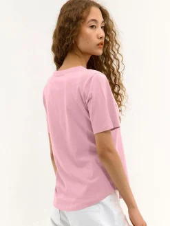 GATE T-shirt basic z bawełny z okrągłym dołem| Koszulki I Topy·Koszulki