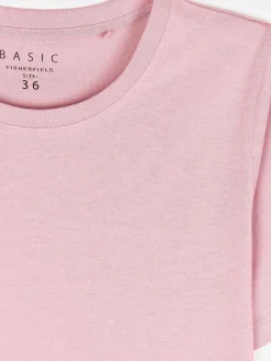 GATE T-shirt basic z bawełny z okrągłym dołem| Koszulki I Topy·Koszulki